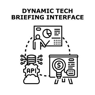 Dynamic tech briefing interface presentation Stock Illustration