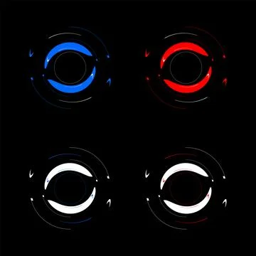 Dynamic tech circle motif with loading spinner style, abstract hud swirl design Illustrazione stock