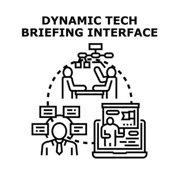 Dynamic technology briefing interface offering business collaboration 스톡 일러스트