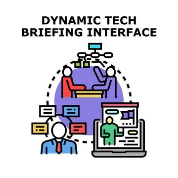 Dynamic technology briefing interface offering business collaboration Stock Illustration