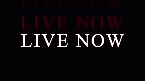 Dynamic text animation of 'LIVE NOW' repeating with subtle glitch effect in.. Stock Footage 345621141