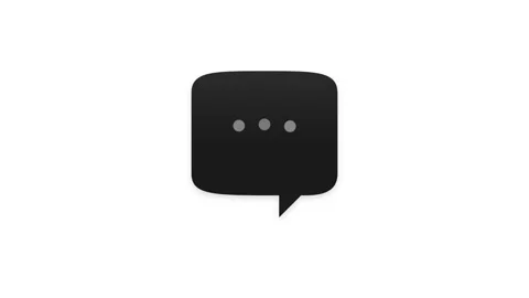 Dynamic text bubble. Black speech bubble icon with ellipsis dots on white Stock Footage 342203048