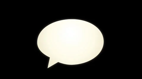 Dynamic text bubble. Glowing oval speech bubble on black background Stock Footage 342203262