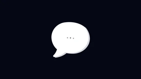 Dynamic text bubble icon with ellipsis representing typing and messaging on a Stock Footage 345659413