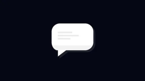 Dynamic text bubble popping up on dark background for digital communication Stock Footage 345659407