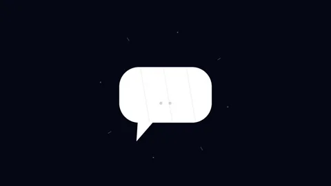 Dynamic text bubble showing white message icon with animated dots on dark Stock Footage 345659405