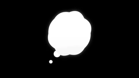 Dynamic text bubble. White glowing thought bubble isolated on black background Stock Footage 342203249