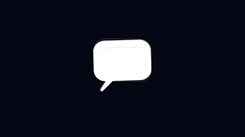 Dynamic text bubble white speech icon on dark background Stock Footage 345659406