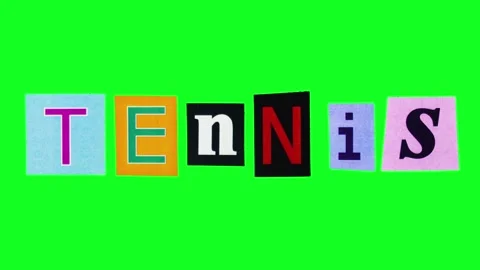 Dynamic text elements demonstrate Tennis gameplay excitement and coach Stock Footage 341562838