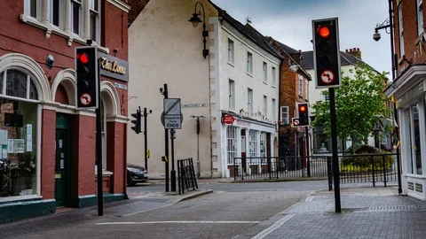 Dynamic time lapse with pulsation of small English town Stone (Staffodshire,UK) Stock Footage 115271135