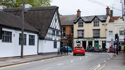 Dynamic time lapse with pulsation of a true british town.  Stock Footage 115271030