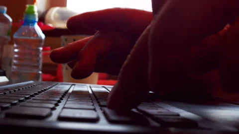 Dynamic time-lapse shot of unrecognized person working on laptop Stock Footage 335881004