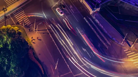 Dynamic Time Lapse of Traffic in Shanghai Stock Footage 44794613