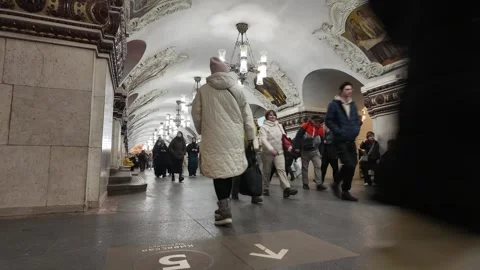 This dynamic timelapse captures  of Moscow Metro . 04.12.2025 Moscow,Russia Stock Footage 306491507