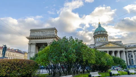 Dynamic Timelapse Kazan Cathedral, St. Petersburg, Russia Stock-Footage 97591446