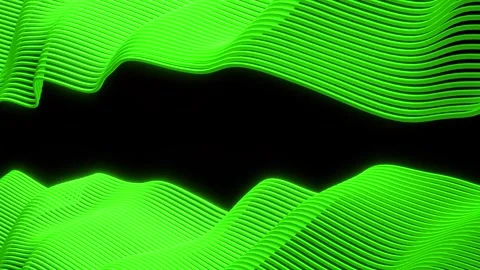 Dynamic Title Background Featuring Symmetrical Undulating Green Strands. Stock Footage 314474068