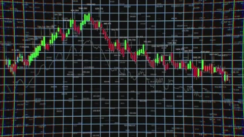Dynamic Trading Chart with Market Trends: Old Monitor with Distortions Video stock 327724449