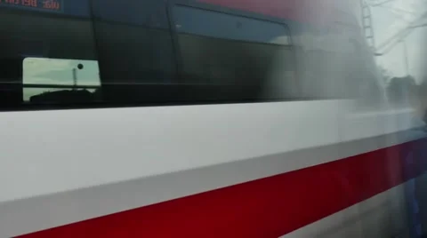 Dynamic train ride from passenger perspective Stock Footage 64860436