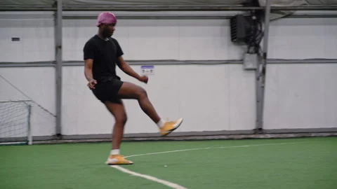 Dynamic Training Shot of Black Athlete Scoring Goal Stock-Footage 306785897