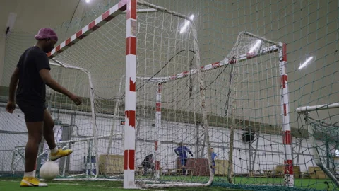 Dynamic Training Shot of Black Athlete Scoring Goal Stock-Footage 306918132