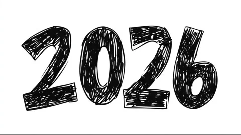 Dynamic transformation of 2026 text with handdrawn animated effect Stock Footage 314666544