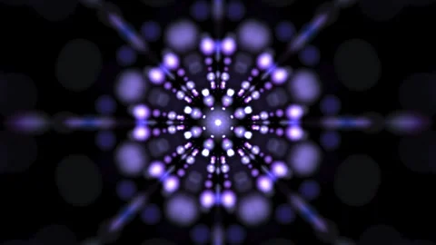 Dynamic transformation of neon patterns in a seamless cycle. Kaleidoscope or Stock Footage 321480775
