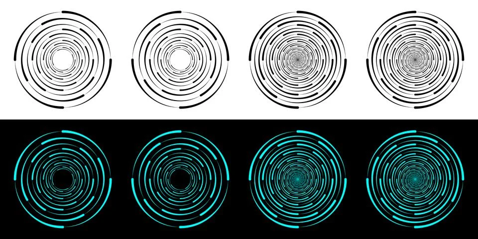 Dynamic transition illusion lines in a circle. Stock Illustration
