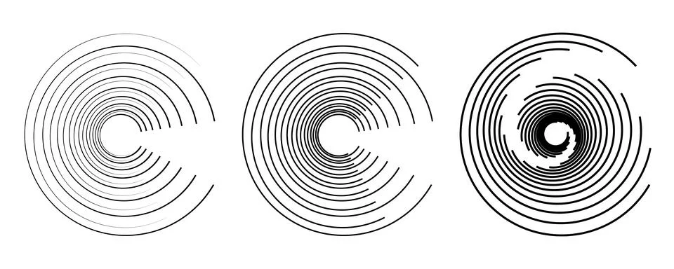 Dynamic transition illusion lines in a circle. Stock Illustration