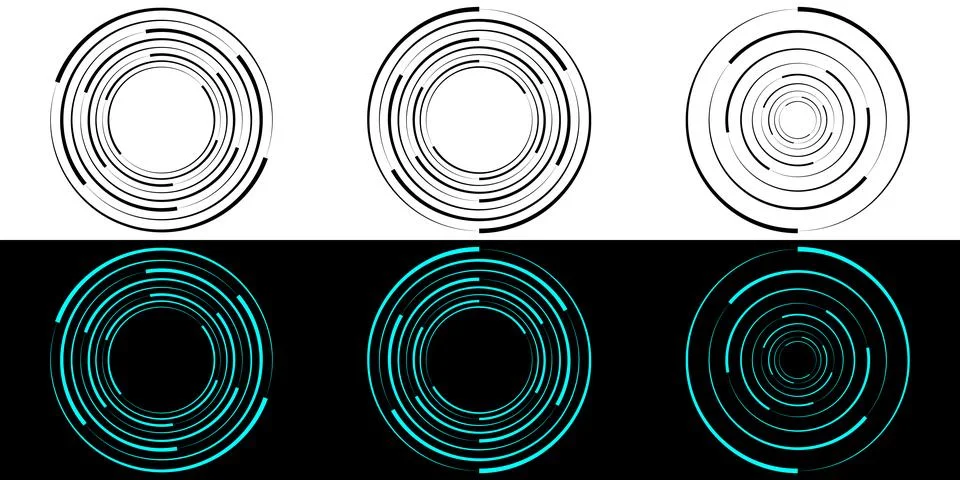 Dynamic transition illusion lines in a circle. Stock Illustration