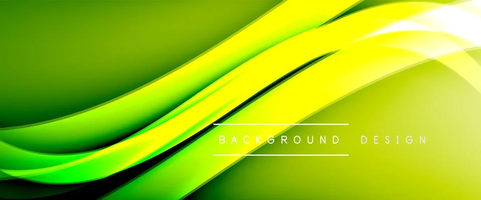 Dynamic trendy fluid color gradient abstract background with flowing wave lines Stock Illustration