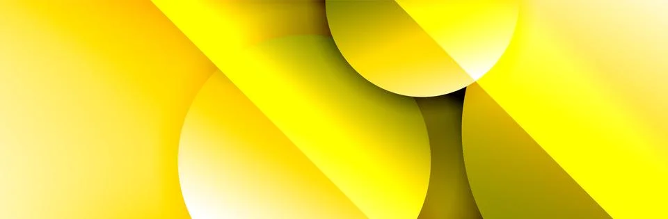 Dynamic trendy geometrical abstract background. Circles, round shapes 3d shadow Stock Illustration