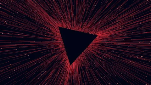 Dynamic triangle black and white pattern with central red dot Stock Footage 289291763