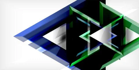 Dynamic triangle composition abstract background Stock Illustration