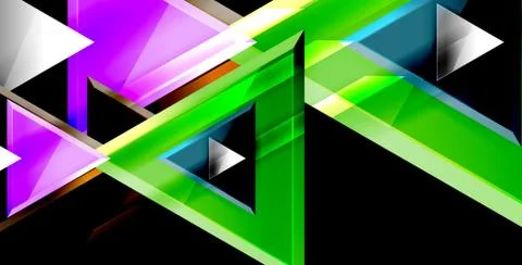 Dynamic triangle composition abstract background Stock Illustration