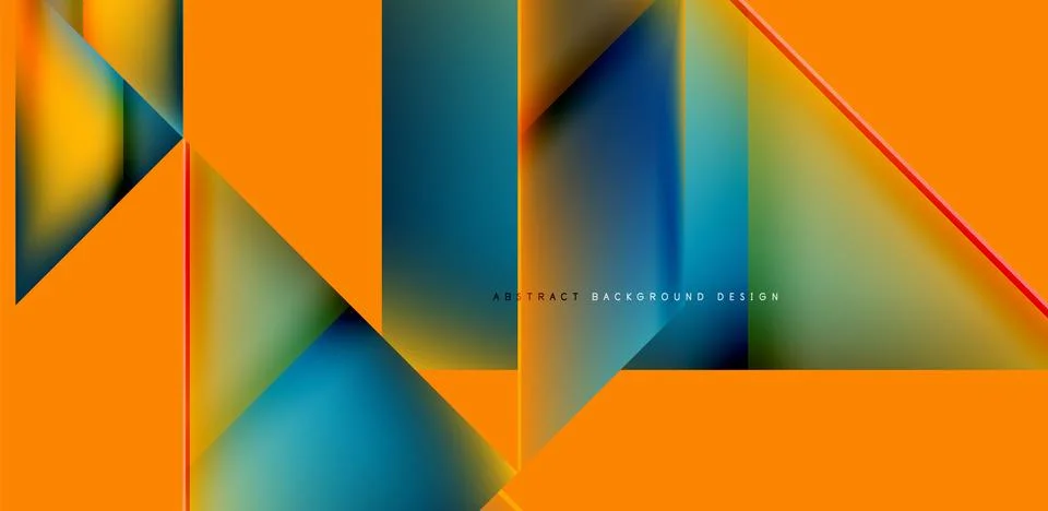 Dynamic triangle design with fluid gradient colors abstract background Illustrazione stock