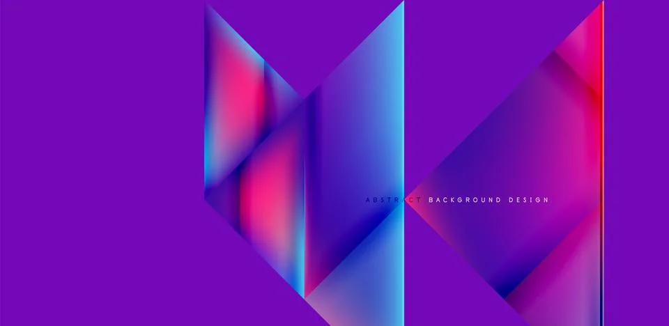 Dynamic triangle design with fluid gradient colors abstract background Stock Illustration