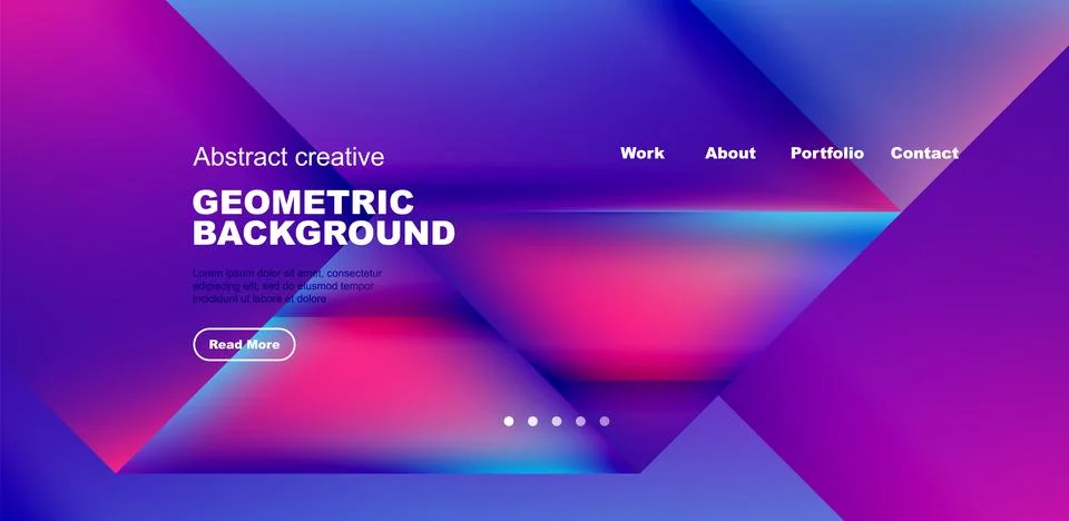 Dynamic triangle design with fluid gradient colors abstract background Illustrazione stock