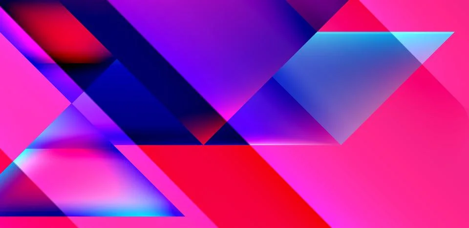 Dynamic triangle design with fluid gradient colors abstract background Stock Illustration