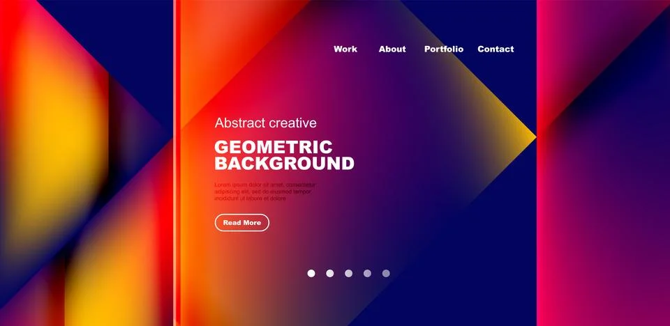 Dynamic triangle design with fluid gradient colors abstract background Stock Illustration