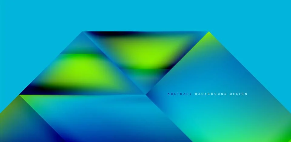 Dynamic triangle design with fluid gradient colors abstract background Stock Illustration