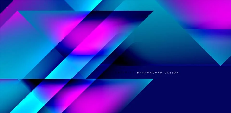 Dynamic triangle design with fluid gradient colors abstract background Stock Illustration
