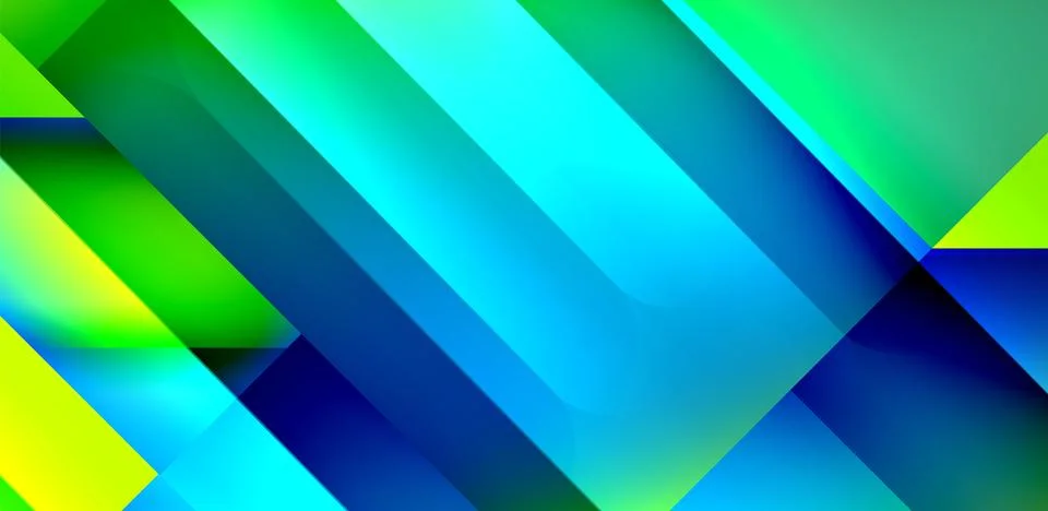 Dynamic triangle design with fluid gradient colors abstract background Stock Illustration