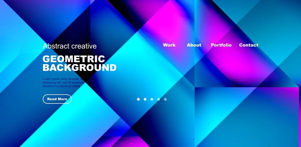 Dynamic triangle design with fluid gradient colors abstract background Stock Illustration