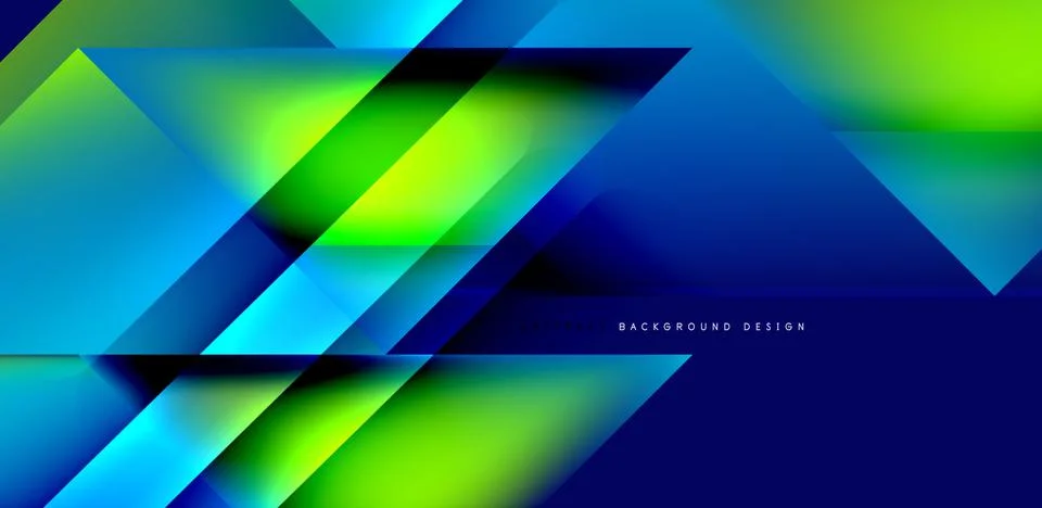Dynamic triangle design with fluid gradient colors abstract background Stock Illustration