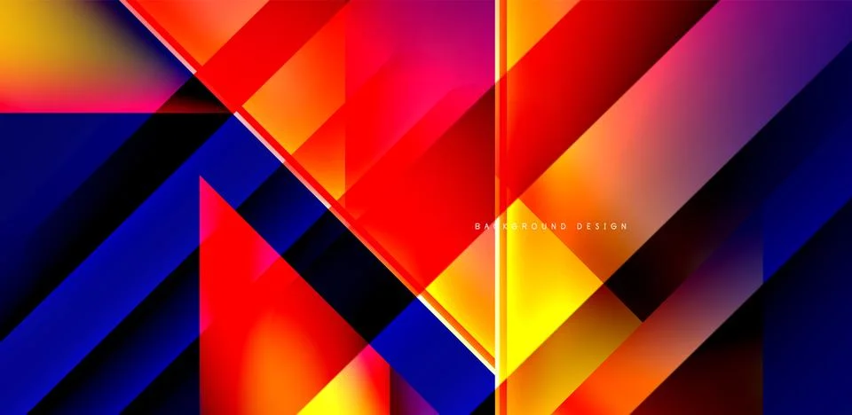 Dynamic triangle design with fluid gradient colors abstract background Stock Illustration