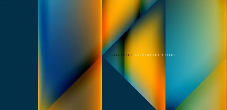 Dynamic triangle design with fluid gradient colors abstract background Stock Illustration