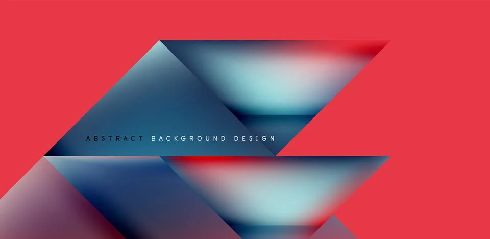 Dynamic triangle design with fluid gradient colors abstract background Stock Illustration