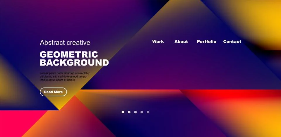 Dynamic triangle design with fluid gradient colors abstract background Illustrazione stock