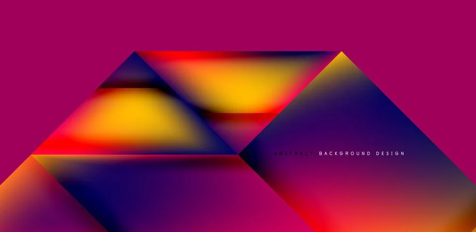 Dynamic triangle design with fluid gradient colors abstract background Stock Illustration