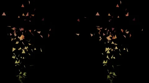 Dynamic triangles cascade in a mesmerizing flow on black, creating a sense of Stock Footage 321386361